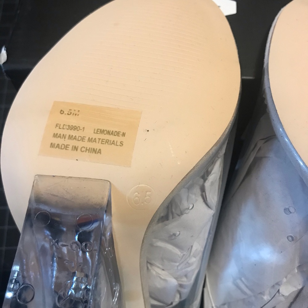 Fashion Nova glass wedge sandals